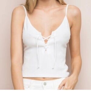 White front tie crop top